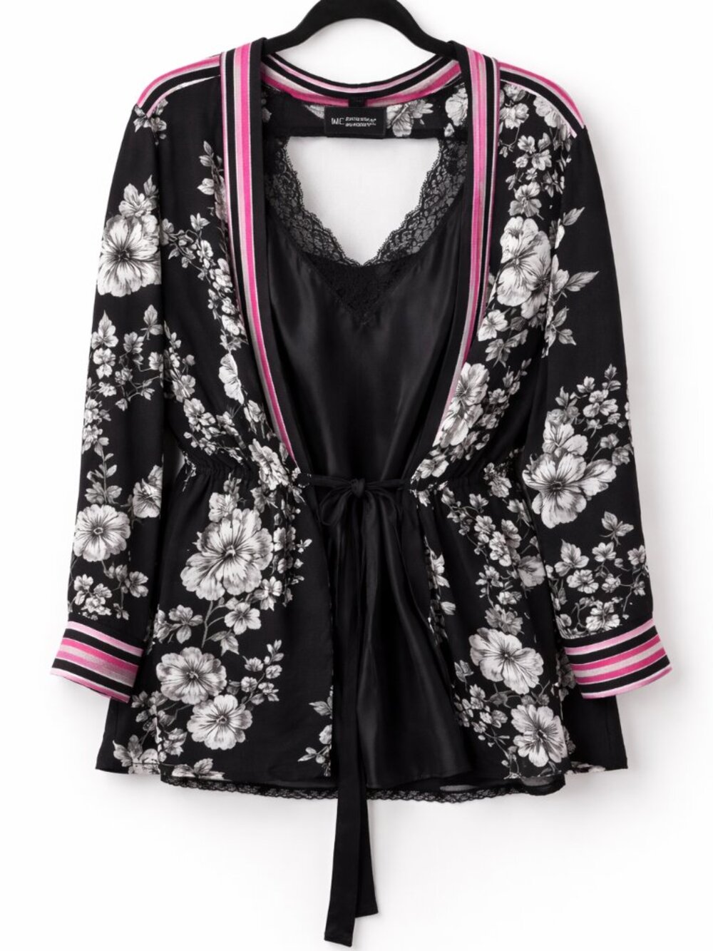 INC Floral Kimono + Satin Lace Slip Set Layered| Size 1X | Chic Work to Evening